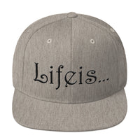 Lifeis...Snapback Hat [Version 2 - Heather/ Black, Heather Grey]